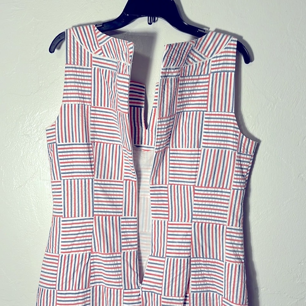 Talbots Patchwork Round With V-Neck Sleeveless Sh… - image 6